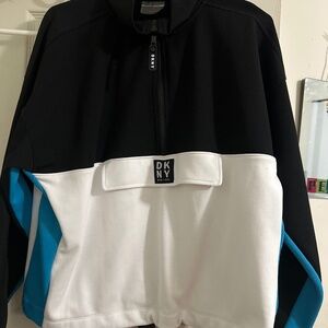 Black white blue sweater